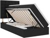 vidaXL LED-Speicherbett mit Matratze Schwarz 100 x 200 cm Stoff 3372524 Bild 2
