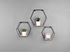 MIRRORS AND MORE 'Chiara' Wandregalset 3-teilig Metall, MDF, schwarz, 25x22x10cm, 22x19x10cm, 19x17x10cm Bild 5