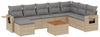 vidaXL 9-tlg. Garten-Sofagarnitur mit Kissen Beige Poly Rattan 3224701 Bild 2