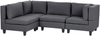 Ecksofa UNSTAD Stoff Dunkelgrau Rechtsseitig Bild 4