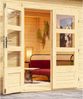 Gartenhaus Northeim 5 - 369x369 cm plus Anbaudach 3,30m, 38 mm Holz naturbelassen, Karibu Bild 5