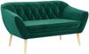 Sofa, Skandinavischer Stil, Holzbeine - PIRS - 2 Sitzer - Dunkelgrün - Velvet Bild 2