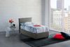 Dmora Acuila-Einzelbett, Bettkasten mit Stoffbezug, 100 % Made in Italy, seitliche Öffnung, geeignet für Matratze 80 x 190 cm, Grau Bild 2