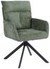 HOME DELUXE Esszimmerstuhl mit Armlehne ALUNA Chenille - 6er Set Grün Bild 5