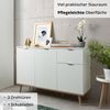 KHG Kommode 3-türig mit Schublade Scandi, Sideboard aus Holzwerkstoff weiß foliert für Wohnzimmer und Esszimmer, 120 x 86 x 40 cm (B/H/T) Bild 4
