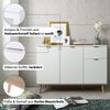 KHG Kommode 3-türig mit Schublade Scandi, Sideboard aus Holzwerkstoff weiß foliert für Wohnzimmer und Esszimmer, 120 x 86 x 40 cm (B/H/T) Bild 5