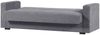 Dmora 3-Sitzer Schlafsofa Ambrogino, lineares Container-Schlafsofa, Wohnzimmersofa aus gepolstertem Stoff mit Klick-Klack-Öffnung, 212 x 80 x 87 cm, Grau Bild 5