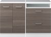 Küchenschrank für Dachschrägen R-Line Edelgrau 120 cm 2er Set Schrankkorpuss 60 cm Tiefe Vicco Bild 3