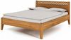 Bett Sydo 3 Sonderlänge 160x210 Wildeiche massiv mit Holzkopfteil und Holzbeinen Bild 1