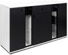 Kommode Salsa 2 Lamellenoptik Anbauwand Wohnwand Sideboard MDF Schwarz + Weiss Bild 3