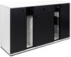 Kommode Salsa 2 Lamellenoptik Anbauwand Wohnwand Sideboard MDF Schwarz + Weiss Bild 3