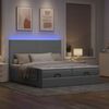 vidaXL Ottoman-Bett mit Matratzen & LEDs Hellgrau 180x200 cm Stoff 3314520 Bild 3