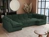 Ecksofa, Sofa big XXL, Wellenfedern, Wohnlandschaft XXL, mit Schlaffunktion - COMODO U - Grün Cord - Topper T25 Bild 2