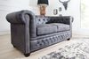 riess-ambiente 2-Sitzer CHESTERFIELD 150cm antik grau · Sofa mit Microfaser-Bezug und Armlehne, Einzelartikel 1 Teile, Knopfheftung · Wohnzimmer-Couch · Federkern-Polsterung · mit Füßen Bild 3