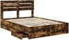 vidaXL Bettrahmen Geräucherte Eiche 140 x 200 cm Ingenieurs Holz 3411502 Bild 5