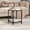 vidaXL Couchtisch mit Glasplatte Transparent 30x30x40 cm Stahl 845954 Bild 3