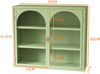 Flieks Wandschrank Küchen-Hängeschrank mit 2 Glastüren & 3 Ablagen, Einzigartige Webmuster, Grün Bild 4