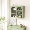 Flieks Wandschrank Küchen-Hängeschrank mit 2 Glastüren & 3 Ablagen, Einzigartige Webmuster, Grün Bild 3