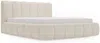 GRAINGOLD Cloud Bett 180x200, Polsterbett mit Bettkasten, Velvet-Stoff, mit Kopfteil, Beige Bild 2