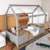 Hausbett mit Lattenrost, 90x200 cm, Kinderbett mit Rausfallschutz, Kiefer Bild 3