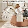FUROKOY Schaukelstuhl Relaxsessel 3-stufia verstellbare Rückenlehne (Set, 1 St), Wohnzimmersessel mit Armlehnen und Hocker Teddystoff,Beige,62 x 52 x 81 cm Bild 4