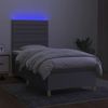 vidaXL Boxspringbett mit Matratze & LED Hellgrau 90x190 cm Stoff, Härtegrad: H2 [3135477] Bild 4