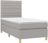 vidaXL Boxspringbett mit Matratze & LED Hellgrau 90x190 cm Stoff, Härtegrad: H2 [3135477] Bild 3