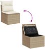 vidaXL 11-tlg. Garten-Sofagarnitur mit Kissen Beige Poly Rattan 3256625 Bild 4