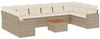 vidaXL 11-tlg. Garten-Sofagarnitur mit Kissen Beige Poly Rattan 3256625 Bild 2