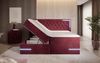 Boxspringbett Carlotta mit LED, Stauraum und USB (Samt) 140x200 Rot H3 (70-100kg) Bild 4