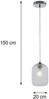 LED Pendelleuchte einflammig Kristall Glasschirm Bernsteinfarben, Ø 20cm Bild 4