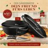 Krustenzauber Bräter 38cm Gusseisen Bräter mit Deckel backofengeeignet inkl. Geflügelschere, (9kg Gänsebräter - Idealer Topf XXL, Schmortopf, Bratentopf, Induktion, Gusseisenpfanne) Bild 2