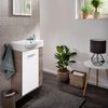 FACKELMANN SBC LUXOR Waschbeckenunterschrank Gäste WC 45 cm breit, Weiß/Braun hell, Türanschlag links Bild 2