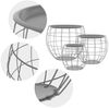 ML-DESIGN Beistelltisch Sofatische aus Metall rund Wohnzimmertische Satztische (3-St), Couchtisch Grau Metallkörbe Drahtkorb mit abnehmbarer Tischplatte Bild 3