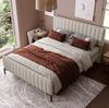 Polsterbett 140x200 cm aus Leinen mit verstellbarem Kopfteil und Lattenrost – modernes Komfortbett Bild 3