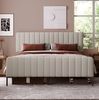 Polsterbett 140x200 cm aus Leinen mit verstellbarem Kopfteil und Lattenrost – modernes Komfortbett Bild 2