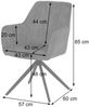 2er-Set Esszimmerstuhl HWC-L79, Küchenstuhl Armlehne drehbar Auto-Return Samt 440g/m² ~ Wildleder-Optik senfgelb Bild 3