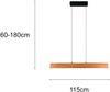 LED Pendelleuchte EDGEWOOD mit Holz, dimmbar & höhenverstellbar, Breite 115cm Bild 4