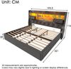 Polsterbett 180x200 cm mit Hydraulischem Stauraum & LED-Kopfteil, 4 Ladestation (USB/Type-C), Doppelbett Inkl. Lattenrost, Grauer Leinenstoff (Ohne Matratze) Bild 2