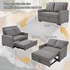 Schlafsofa mit Klappfunktion & 3-fach verstellbarer Rückenlehne, 127x75x94 cm, Antikgrau Bild 4