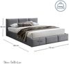 Home Collective Polsterbett Bett 140x200/160x200 Doppelbett Bettgestell mit Lattenrost & Stauraum, mit Stauraum mit Bettkasten 160x200 cm in grau samt Bild 3