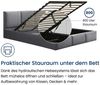 Home Collective Polsterbett Bett 140x200/160x200 Doppelbett Bettgestell mit Lattenrost & Stauraum, mit Stauraum mit Bettkasten 160x200 cm in grau samt Bild 4