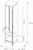 Dmora Säulenschrank Soleto, Schrank für Badezimmer oder Küche, Multifunktionaler Hochschrank, Mehrzweckschrank, 38x38 h180 cm, Schiefer Bild 3