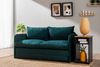 2-Sitzer-Schlafsofa, 'Saga', 66 x 70 x 148, Petrolgrün Bild 2