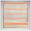Transparente Bistrogardine Raffoptik mit Stangendurchzug in Voile, schlicht und modern in vielen verschiedenen Farben erhältlich (100 x 110 cm / apricot - orange) Bild 4