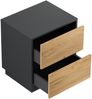 Design Nachttisch Concepto M 50cm stehend, 2 Pushauszüge Grafit Eiche : Grafit / Eiche Gold Bild 2