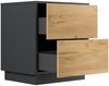 Design Nachttisch Concepto M 50cm stehend, 2 Pushauszüge Grafit Eiche : Grafit / Eiche Gold Bild 4