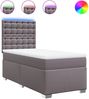 vidaXL Boxspringbett mit Matratze Grau 100x200 cm Kunstleder 3293010 Bild 2