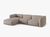 Micadoni Ecksofa Martina 3-Sitzer Links Strukturierter Stoff Dunkelbeige Bild 2