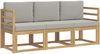 vidaXL Outdoor-Sofagarnitur 3 pcs Weiß und Hellgrau 185,5 x 63 x 73 cm 3387160 Bild 2